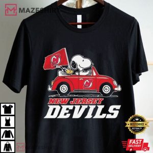 New Jersey Devils Snoopy And Woodstock T Shirt (3)