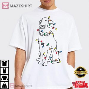 Golden Retriever Christmas Lights Dog Lovers T Shirt (4)