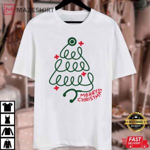 Merry Christmas Stethoscope Nurse Christmas Gift T Shirt (2)