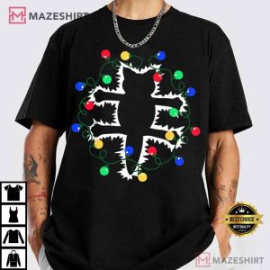 Griswold Cat Wrapped in Christmas Lights Funny Christmas Vacation T Shirt (4)