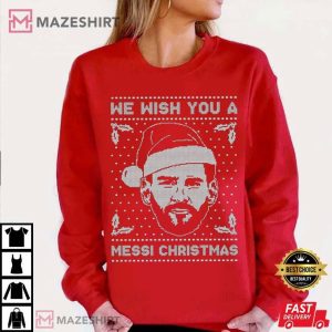 We Wish You A Messi Christmas Argentina Football T Shirt (3)