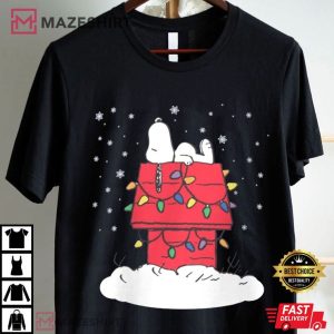 Snoopy On The Chimney Christmas Peanuts T Shirt (3)