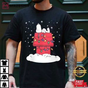 Snoopy On The Chimney Christmas Peanuts T Shirt (4)