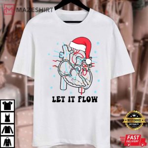 Let It FLow Nurse Heart Anatomy Christmas T Shirt (2)