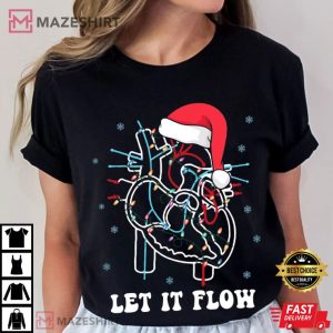 Let It FLow Nurse Heart Anatomy Christmas T Shirt (4)