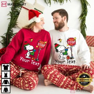 Snoopy Dear Santa Please Stop Here Custom Name T Shirt (4)