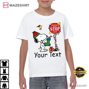 Snoopy Dear Santa Please Stop Here Custom Name T Shirt (3)