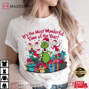 Grinch It's the Most Wonderful Time of the Year Christmas T Shirt (4)