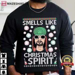 Kurt Cobain Nirvana Smells Like Christmas Spirit T Shirt (3)