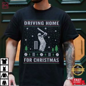 Cricket Lover Driving Home For Christmas Sports Gift T Shirt (4)