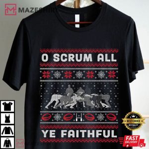 Rugby O Scrum All Ye Faithful Christmas T Shirt (2)