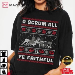 Rugby O Scrum All Ye Faithful Christmas T Shirt (3)