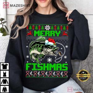 Merry Fishmas Fishing Christmas T Shirt