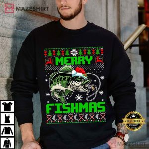 Merry Fishmas Fishing Christmas T Shirt