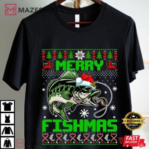 Merry Fishmas Fishing Christmas T Shirt