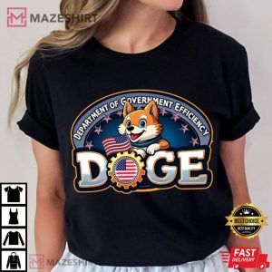 DOGE Department of Government Efficiency US Flag T Shirt (2)