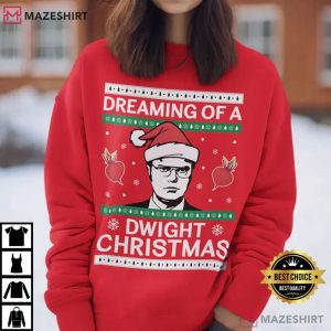 Dreaming Of A Dwight Christmas Funny The Office T Shirt (2)