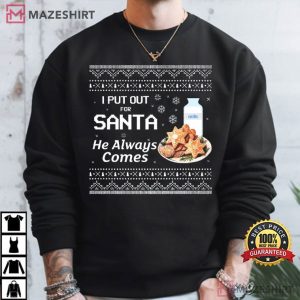 I Put Out For Santa Milk And Cookies Christmas Funny T Shirt (2)