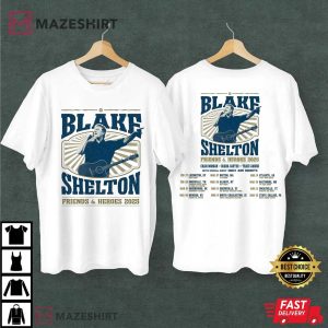 Blake Shelton Friends and Heroes 2025 Tour Music T Shirt (2)
