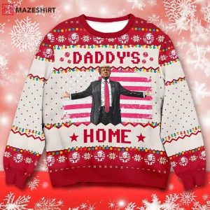 Daddy’s Home American Flag Trump 2024 Ugly Christmas Sweater Daddy’s Home American Flag Trump 2024 Ugly Christmas Sweater