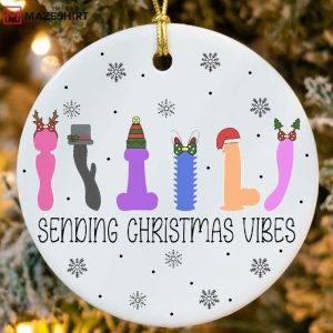 Sending Christmas Vibes Funny Ornament