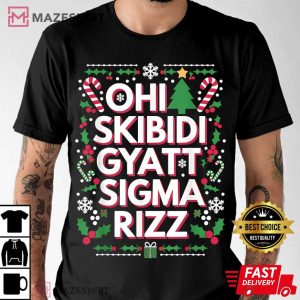 Ohio Skibidi Gyatt Sigma Rizz Gen Alpha Xmas Christmas T Shirt (1)