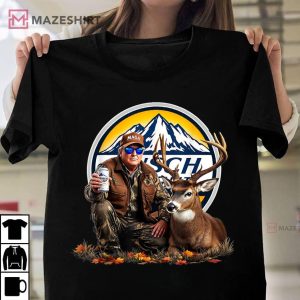 Trump Hunting Deer MAGA Busch Light Deer Hunting T Shirt (2)