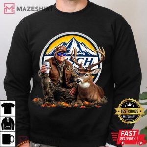 Trump Hunting Deer MAGA Busch Light Deer Hunting T Shirt (1)