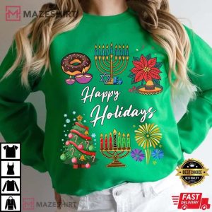Happy Holidays Hanukkah Feliz Navidad Christmas Kwanzaa T Shirt (3)