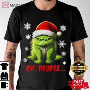 Funny Christmas Cat Ew People Grinchmas T Shirt (2)