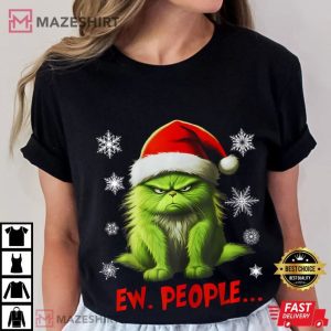 Funny Christmas Cat Ew People Grinchmas T Shirt (3)
