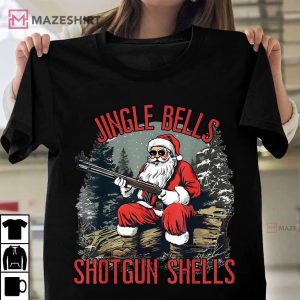 Jingle Bells Shotgun Shells Funny Santa T Shirt (3)