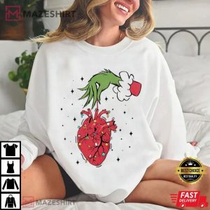 Cardiac Nurse Grinch Heart Funny Cardiology Christmas T Shirt (1)