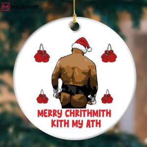 Funny Mike Tyson Merry Chrithmith Kith My Ath Ornament (3)