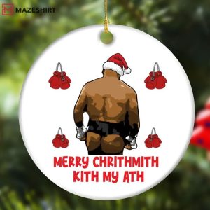 Funny Mike Tyson Merry Chrithmith Kith My Ath Ornament (2)