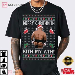 Mike Tyson Butt Merry Chrithmith Kith My Ath Christmas T Shirt (2)