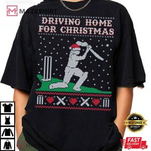 Cricket Driving Home For Christmas Funny Xmas T Shirt (4)