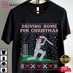 Cricket Driving Home For Christmas Funny Xmas T Shirt (2)