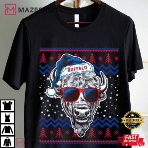 Buffalo Football Mascot Merry Christmas T Shirt (2)