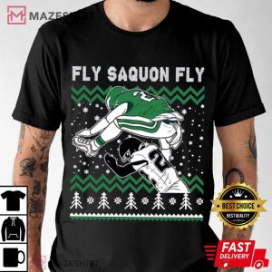 Saquon Barkley Fly Saquon Fly Jump Hurdle Backwards Christmas T Shirt (3)