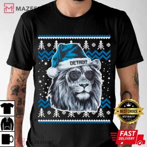 Detroit Lions Football Mascot Ugly Christmas T Shirt (4)