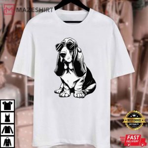 Basset Hound With Sunglasses Funny Dog Lovers T Shirt (2)