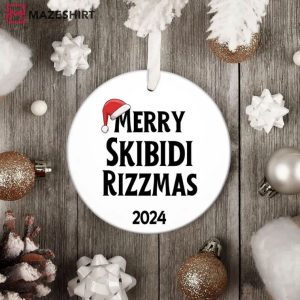 Merry Skibidi Rizzmas 2024 Christmas Ornament (2)