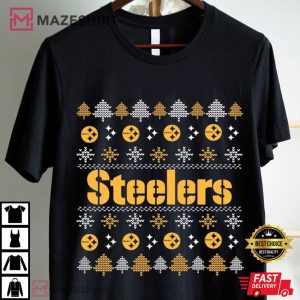 Pittsburgh Steelers NFL Ugly Christmas Football T Shirt (2)