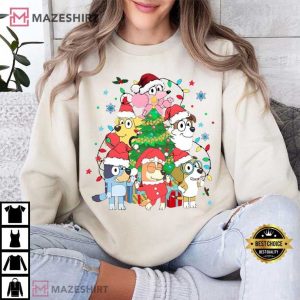 Bluey Christmas Family Cartoon T Shirt (3)