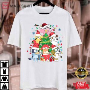 Bluey Christmas Family Cartoon T Shirt (4)