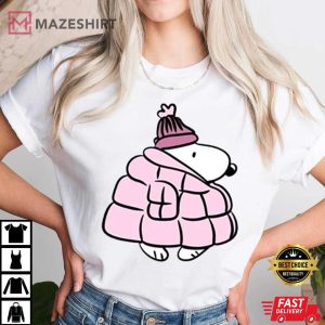 Snoopy Puffer Jacket Winter Christmas T Shirt (4)