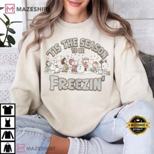 Tis The Season To Be Freezing Winter Peanuts T Shirt (3)