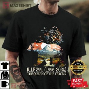 Grizzly 399 28 Years Old Memory The Queen Of The Tetons T Shirt (3)