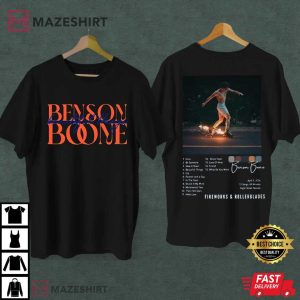 Benson Boone Fireworks And Rollerblades Tracklist T Shirt (2)